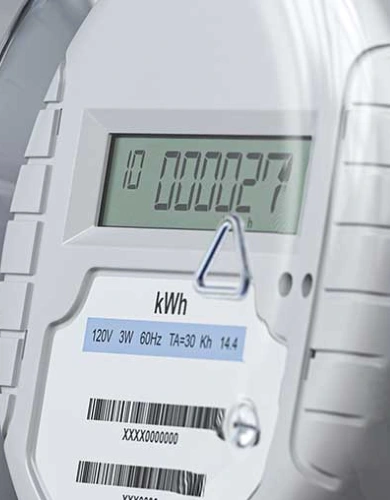 Close up of a half-hourly meter after a half-hourly meter installation.